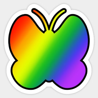 Rainbow themed butterfly Sticker